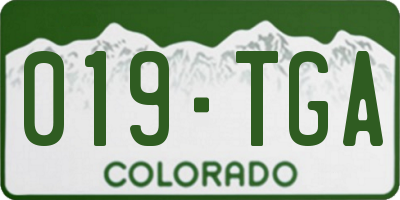 CO license plate 019TGA