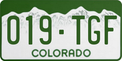 CO license plate 019TGF