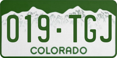 CO license plate 019TGJ