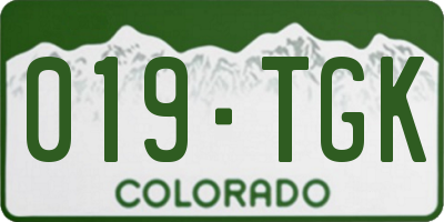 CO license plate 019TGK