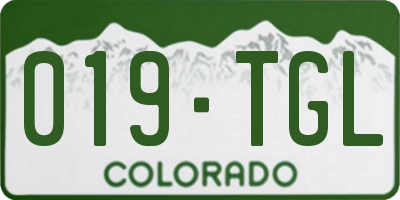 CO license plate 019TGL