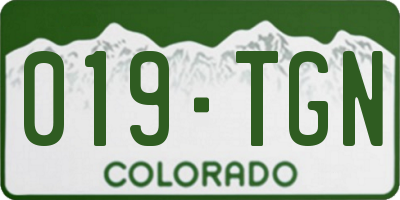 CO license plate 019TGN