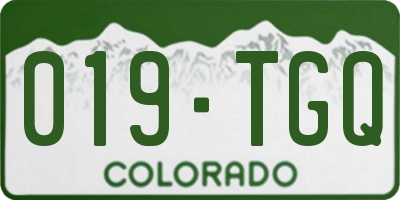 CO license plate 019TGQ