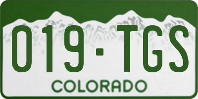 CO license plate 019TGS