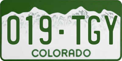 CO license plate 019TGY