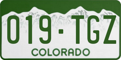 CO license plate 019TGZ