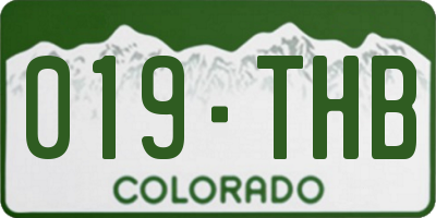 CO license plate 019THB