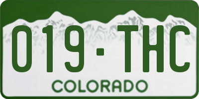 CO license plate 019THC