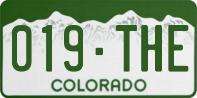CO license plate 019THE