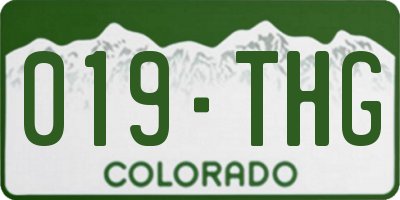 CO license plate 019THG