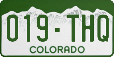 CO license plate 019THQ