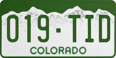 CO license plate 019TID