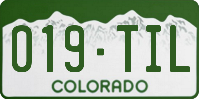 CO license plate 019TIL