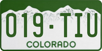 CO license plate 019TIU