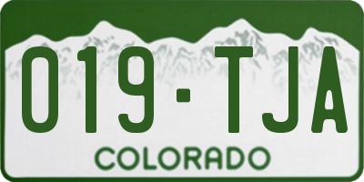 CO license plate 019TJA