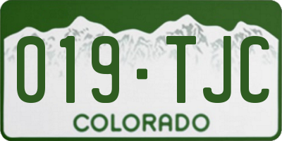 CO license plate 019TJC