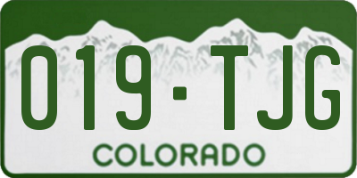 CO license plate 019TJG