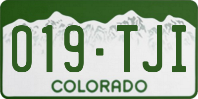 CO license plate 019TJI