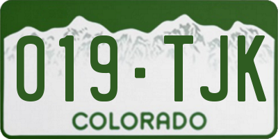 CO license plate 019TJK