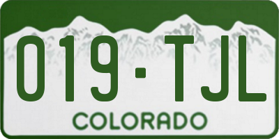 CO license plate 019TJL