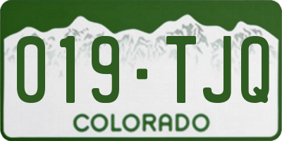 CO license plate 019TJQ