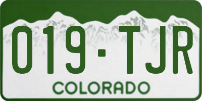 CO license plate 019TJR