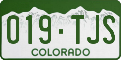 CO license plate 019TJS