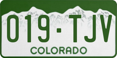 CO license plate 019TJV