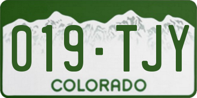 CO license plate 019TJY