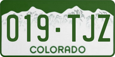 CO license plate 019TJZ