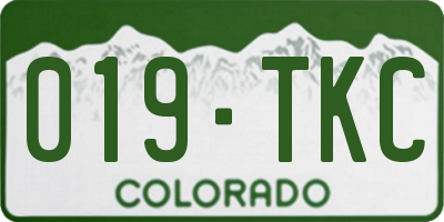 CO license plate 019TKC