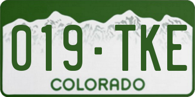 CO license plate 019TKE