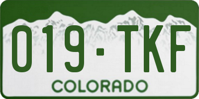 CO license plate 019TKF