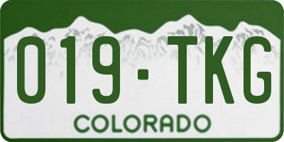 CO license plate 019TKG