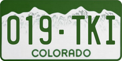 CO license plate 019TKI