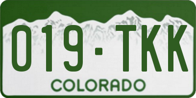 CO license plate 019TKK