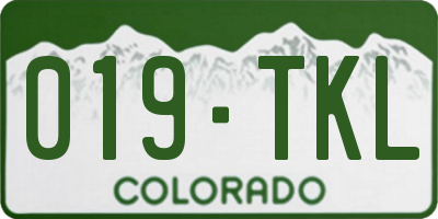 CO license plate 019TKL