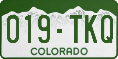 CO license plate 019TKQ