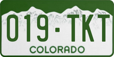 CO license plate 019TKT