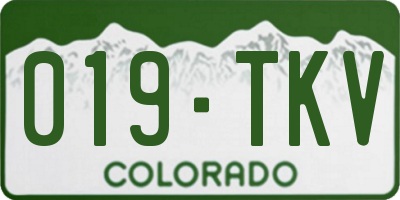 CO license plate 019TKV
