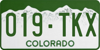 CO license plate 019TKX