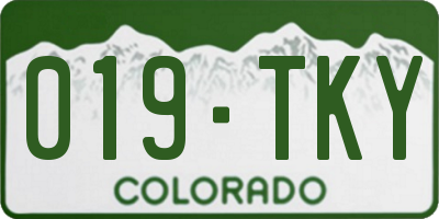 CO license plate 019TKY