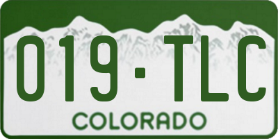 CO license plate 019TLC