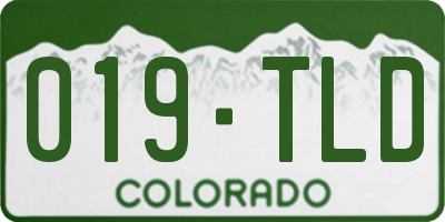 CO license plate 019TLD