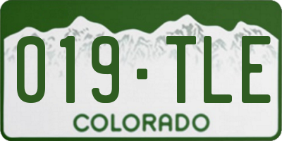 CO license plate 019TLE