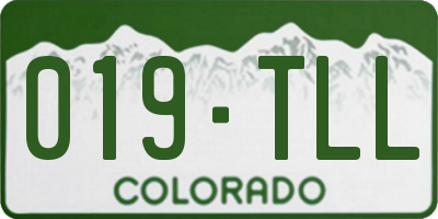 CO license plate 019TLL