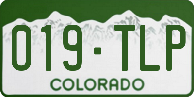 CO license plate 019TLP