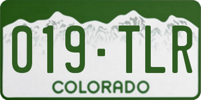CO license plate 019TLR