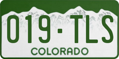 CO license plate 019TLS