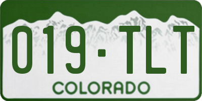CO license plate 019TLT